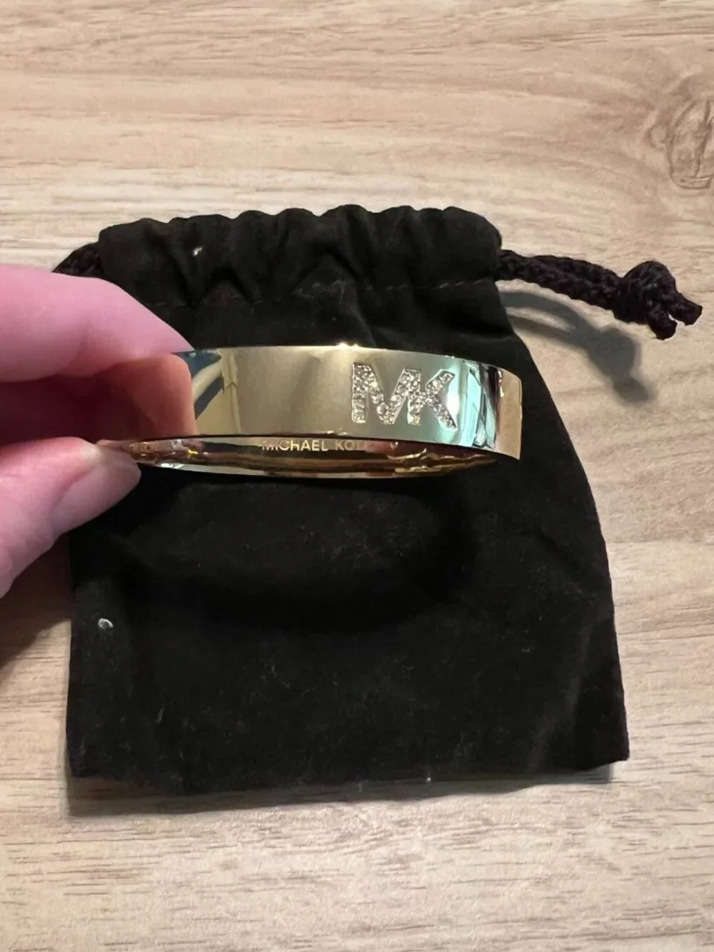 Michael Kors Gold Crystal Logo Bangle